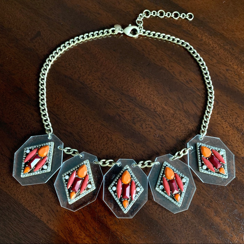 J. Crew Gems/Lucite Mod Statement Necklace